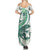 Green Maori Tuatara Summer Maxi Dress Luxury Pastel Pattern