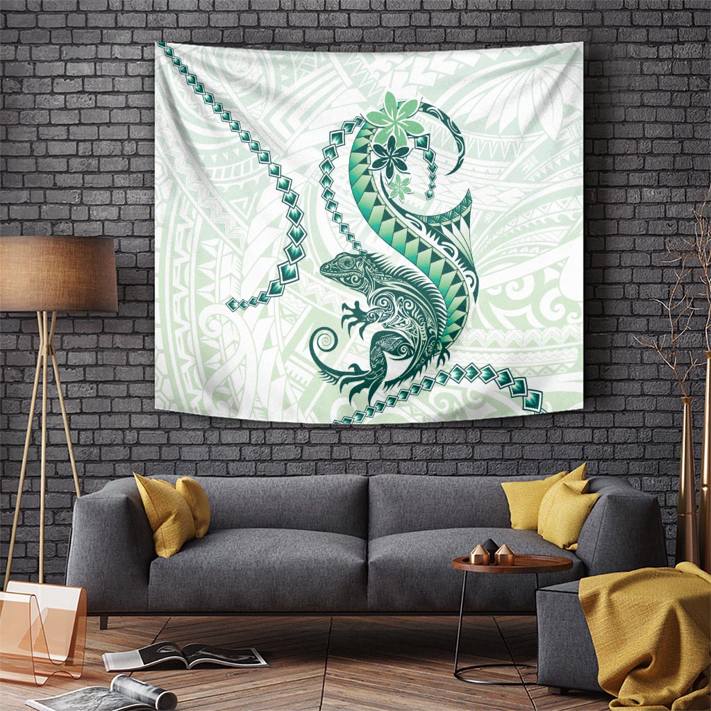 Green Maori Tuatara Tapestry Luxury Pastel Pattern LT01 - Polynesian Pride