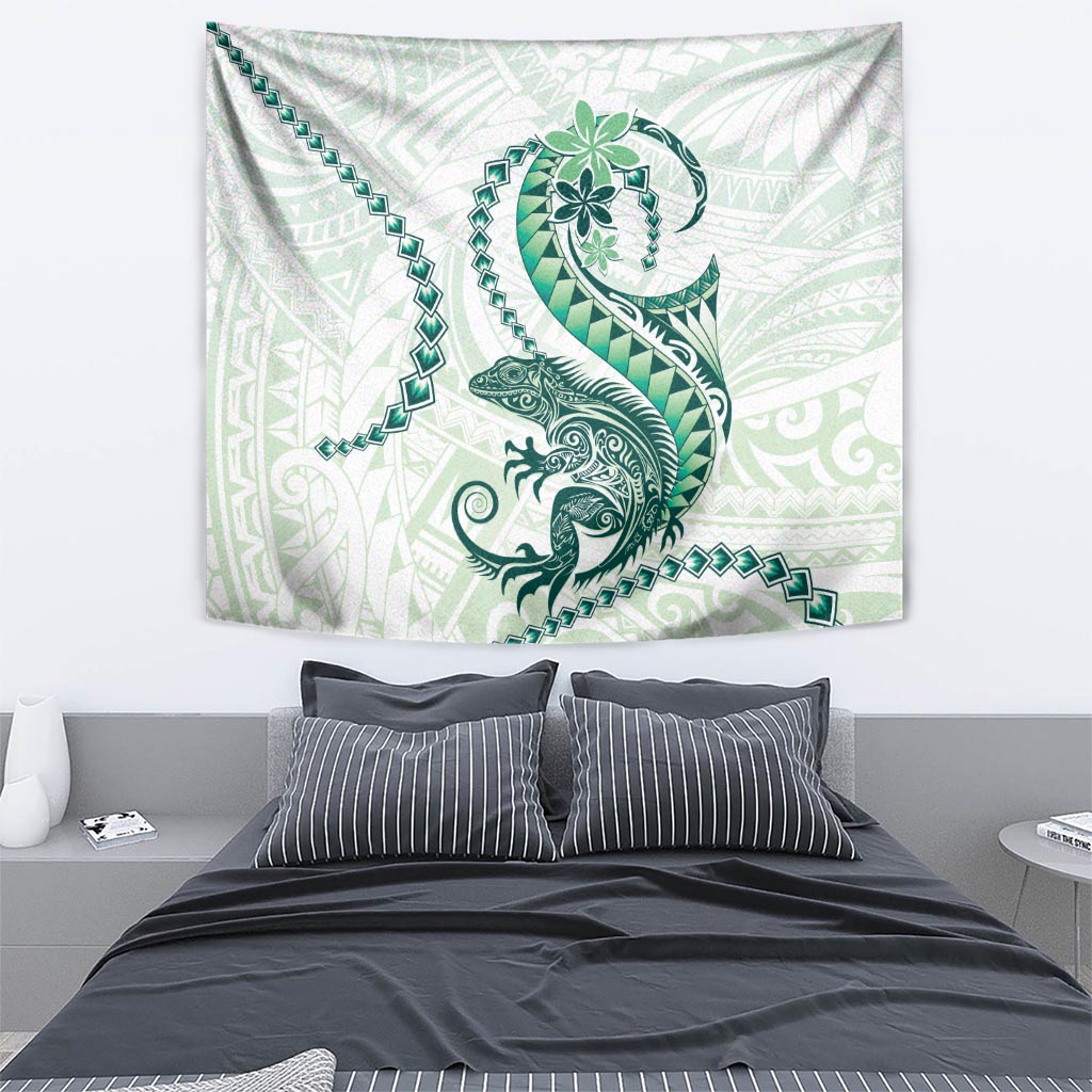Green Maori Tuatara Tapestry Luxury Pastel Pattern LT01 - Polynesian Pride