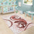 Red Maori Tuatara Area Rug Luxury Pastel Pattern