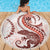 Red Maori Tuatara Beach Blanket Luxury Pastel Pattern