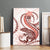 Red Maori Tuatara Canvas Wall Art Luxury Pastel Pattern