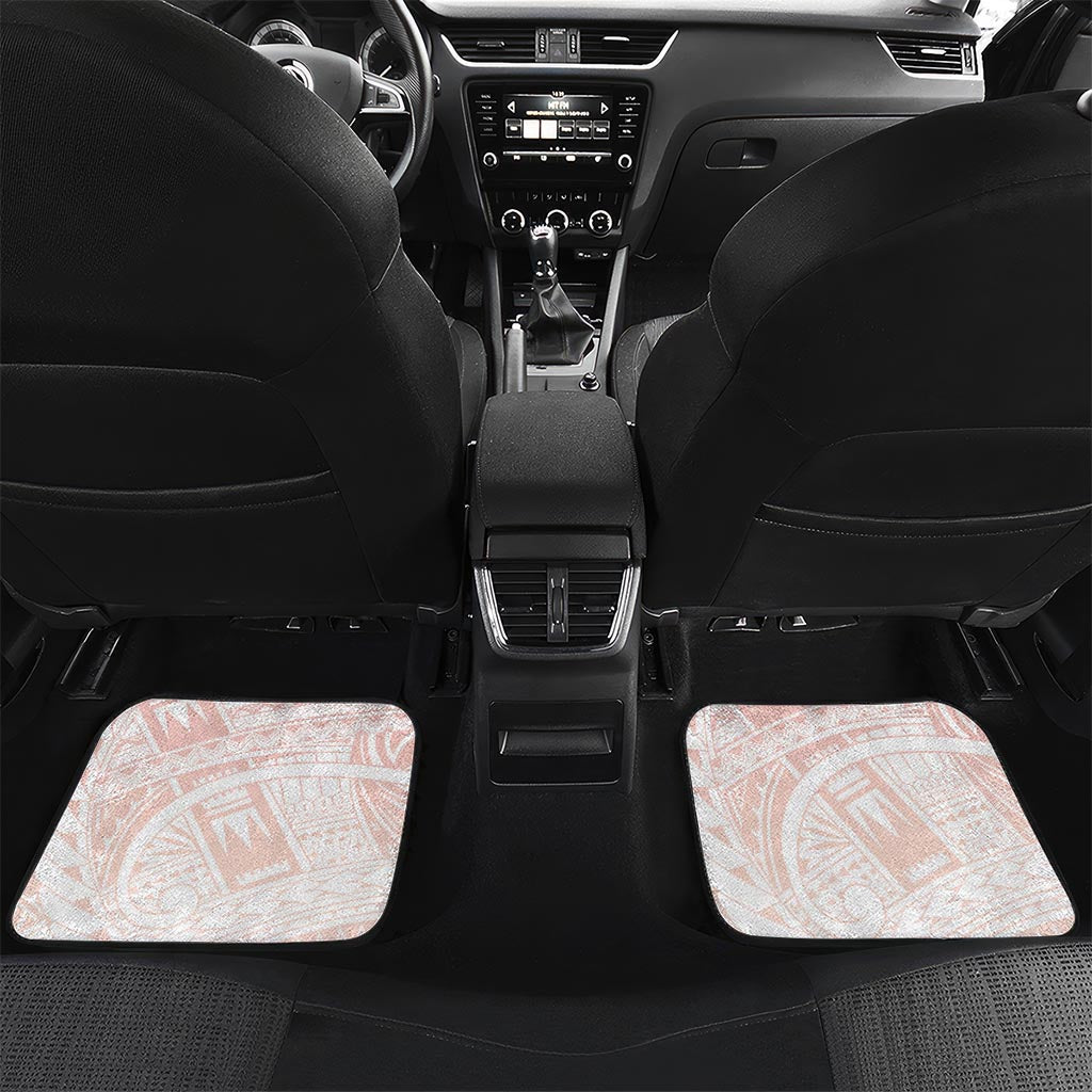Red Maori Tuatara Car Mats Luxury Pastel Pattern LT01 Set 2pcs - Back Red - Polynesian Pride