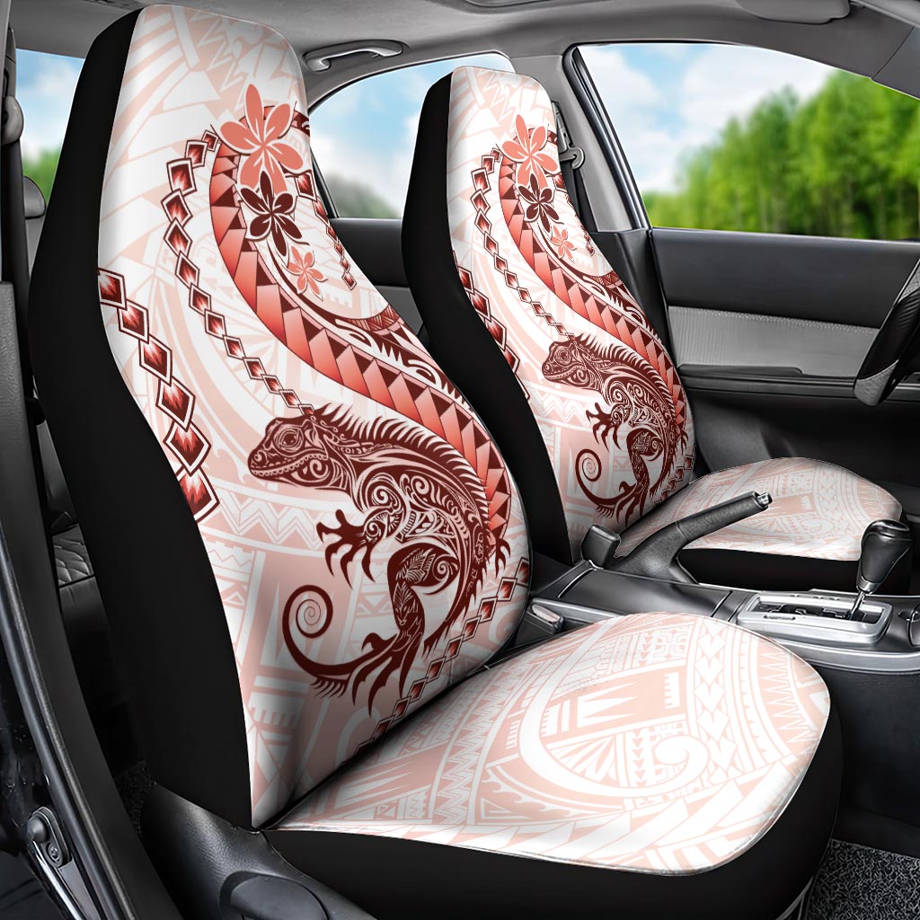 Red Maori Tuatara Car Seat Cover Luxury Pastel Pattern LT01 - Polynesian Pride