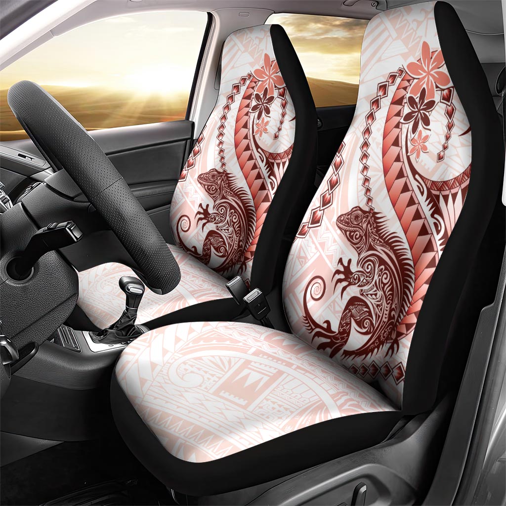 Red Maori Tuatara Car Seat Cover Luxury Pastel Pattern LT01 - Polynesian Pride