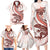 Red Maori Tuatara Family Matching Long Sleeve Bodycon Dress and Hawaiian Shirt Luxury Pastel Pattern