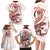 Red Maori Tuatara Family Matching Long Sleeve Bodycon Dress and Hawaiian Shirt Luxury Pastel Pattern