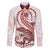 Red Maori Tuatara Family Matching Long Sleeve Bodycon Dress and Hawaiian Shirt Luxury Pastel Pattern