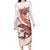 Red Maori Tuatara Family Matching Long Sleeve Bodycon Dress and Hawaiian Shirt Luxury Pastel Pattern