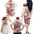 Red Maori Tuatara Family Matching Off The Shoulder Long Sleeve Dress and Hawaiian Shirt Luxury Pastel Pattern