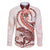 Red Maori Tuatara Family Matching Off The Shoulder Long Sleeve Dress and Hawaiian Shirt Luxury Pastel Pattern