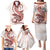 Red Maori Tuatara Family Matching Puletasi and Hawaiian Shirt Luxury Pastel Pattern