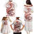 Red Maori Tuatara Family Matching Puletasi and Hawaiian Shirt Luxury Pastel Pattern