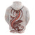 Red Maori Tuatara Hoodie Luxury Pastel Pattern