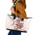 Red Maori Tuatara Leather Tote Bag Luxury Pastel Pattern