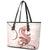 Red Maori Tuatara Leather Tote Bag Luxury Pastel Pattern