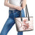 Red Maori Tuatara Leather Tote Bag Luxury Pastel Pattern