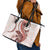 Red Maori Tuatara Leather Tote Bag Luxury Pastel Pattern