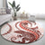 Red Maori Tuatara Round Carpet Luxury Pastel Pattern