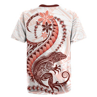 Red Maori Tuatara Rugby Jersey Luxury Pastel Pattern LT01 - Polynesian Pride