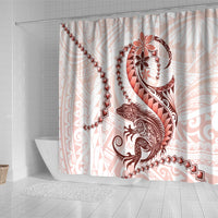 Red Maori Tuatara Shower Curtain Luxury Pastel Pattern LT01 - Polynesian Pride