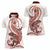 Red Maori Tuatara Women Polo Shirt Luxury Pastel Pattern