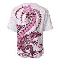 Pink Maori Tuatara Baseball Jersey Luxury Pastel Pattern LT01 - Polynesian Pride