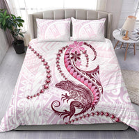 Pink Maori Tuatara Bedding Set Luxury Pastel Pattern LT01 - Polynesian Pride