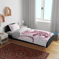 Pink Maori Tuatara Bedding Set Luxury Pastel Pattern LT01 - Polynesian Pride