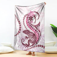 Pink Maori Tuatara Blanket Luxury Pastel Pattern LT01 - Polynesian Pride