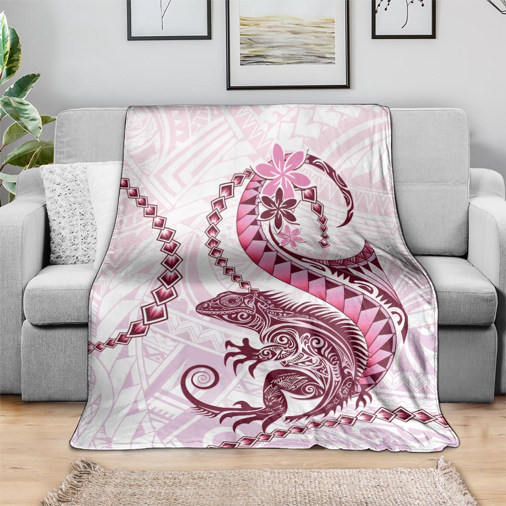 Pink Maori Tuatara Blanket Luxury Pastel Pattern LT01 - Polynesian Pride