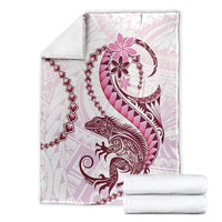Pink Maori Tuatara Blanket Luxury Pastel Pattern LT01 - Polynesian Pride