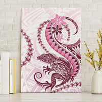 Pink Maori Tuatara Canvas Wall Art Luxury Pastel Pattern LT01 Without Frame Pink - Polynesian Pride