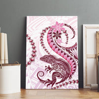 Pink Maori Tuatara Canvas Wall Art Luxury Pastel Pattern LT01 - Polynesian Pride