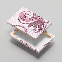 Pink Maori Tuatara Canvas Wall Art Luxury Pastel Pattern LT01 - Polynesian Pride