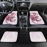 Pink Maori Tuatara Car Mats Luxury Pastel Pattern LT01 Set 4pcs Pink - Polynesian Pride
