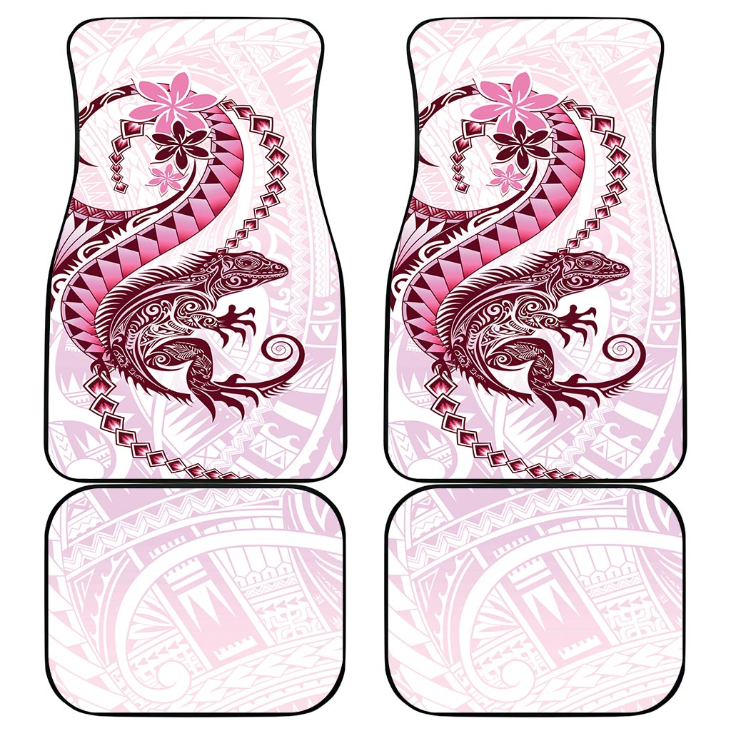 Pink Maori Tuatara Car Mats Luxury Pastel Pattern LT01 - Polynesian Pride