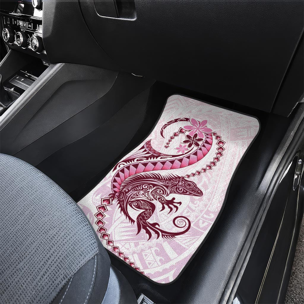 Pink Maori Tuatara Car Mats Luxury Pastel Pattern LT01 - Polynesian Pride