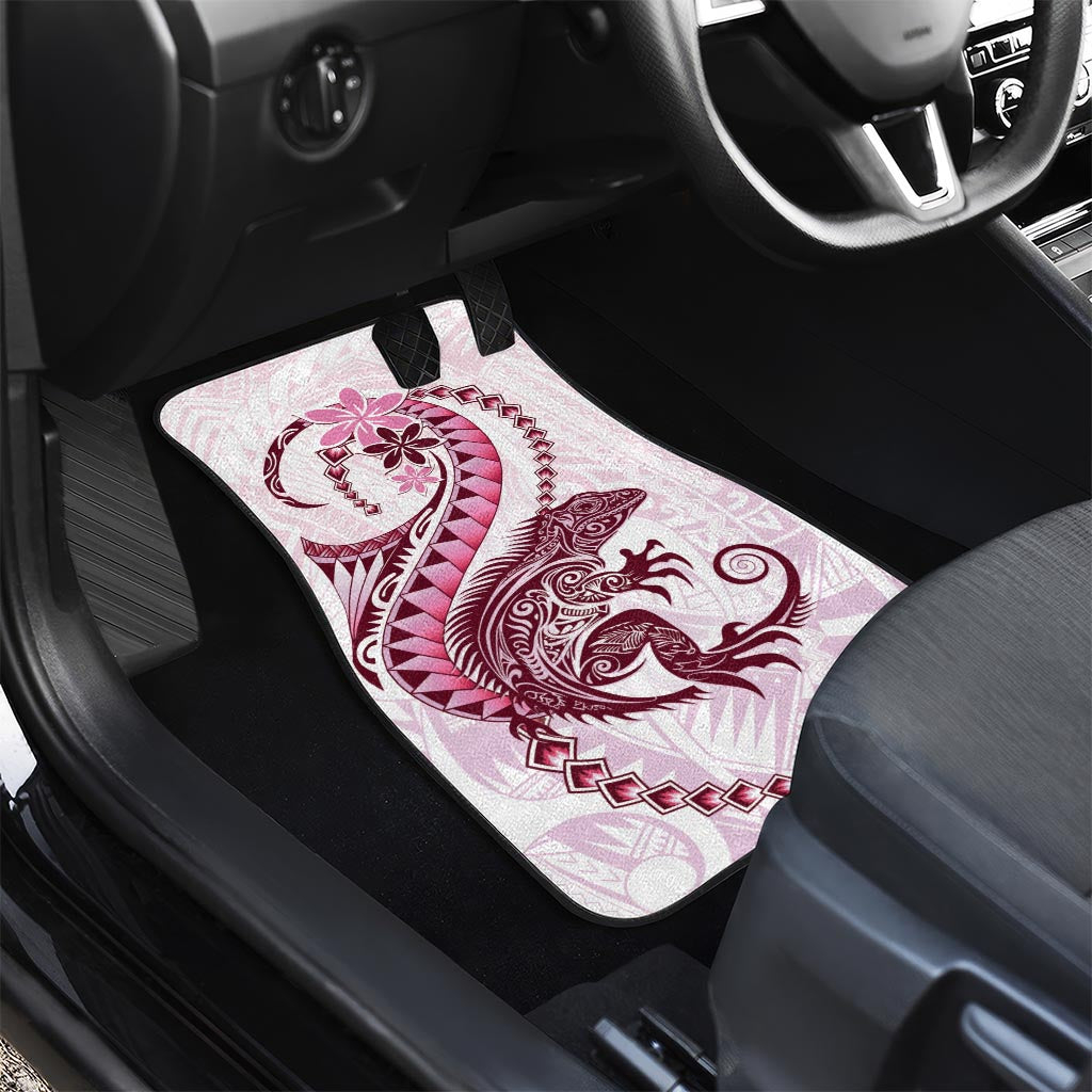 Pink Maori Tuatara Car Mats Luxury Pastel Pattern LT01 - Polynesian Pride