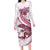 Pink Maori Tuatara Family Matching Long Sleeve Bodycon Dress and Hawaiian Shirt Luxury Pastel Pattern