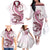 Pink Maori Tuatara Family Matching Off The Shoulder Long Sleeve Dress and Hawaiian Shirt Luxury Pastel Pattern