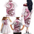 Pink Maori Tuatara Family Matching Off The Shoulder Long Sleeve Dress and Hawaiian Shirt Luxury Pastel Pattern