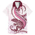 Pink Maori Tuatara Family Matching Off The Shoulder Long Sleeve Dress and Hawaiian Shirt Luxury Pastel Pattern