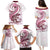 Pink Maori Tuatara Family Matching Puletasi and Hawaiian Shirt Luxury Pastel Pattern