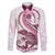 Pink Maori Tuatara Family Matching Puletasi and Hawaiian Shirt Luxury Pastel Pattern