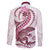 Pink Maori Tuatara Family Matching Puletasi and Hawaiian Shirt Luxury Pastel Pattern