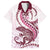 Pink Maori Tuatara Family Matching Summer Maxi Dress and Hawaiian Shirt Luxury Pastel Pattern