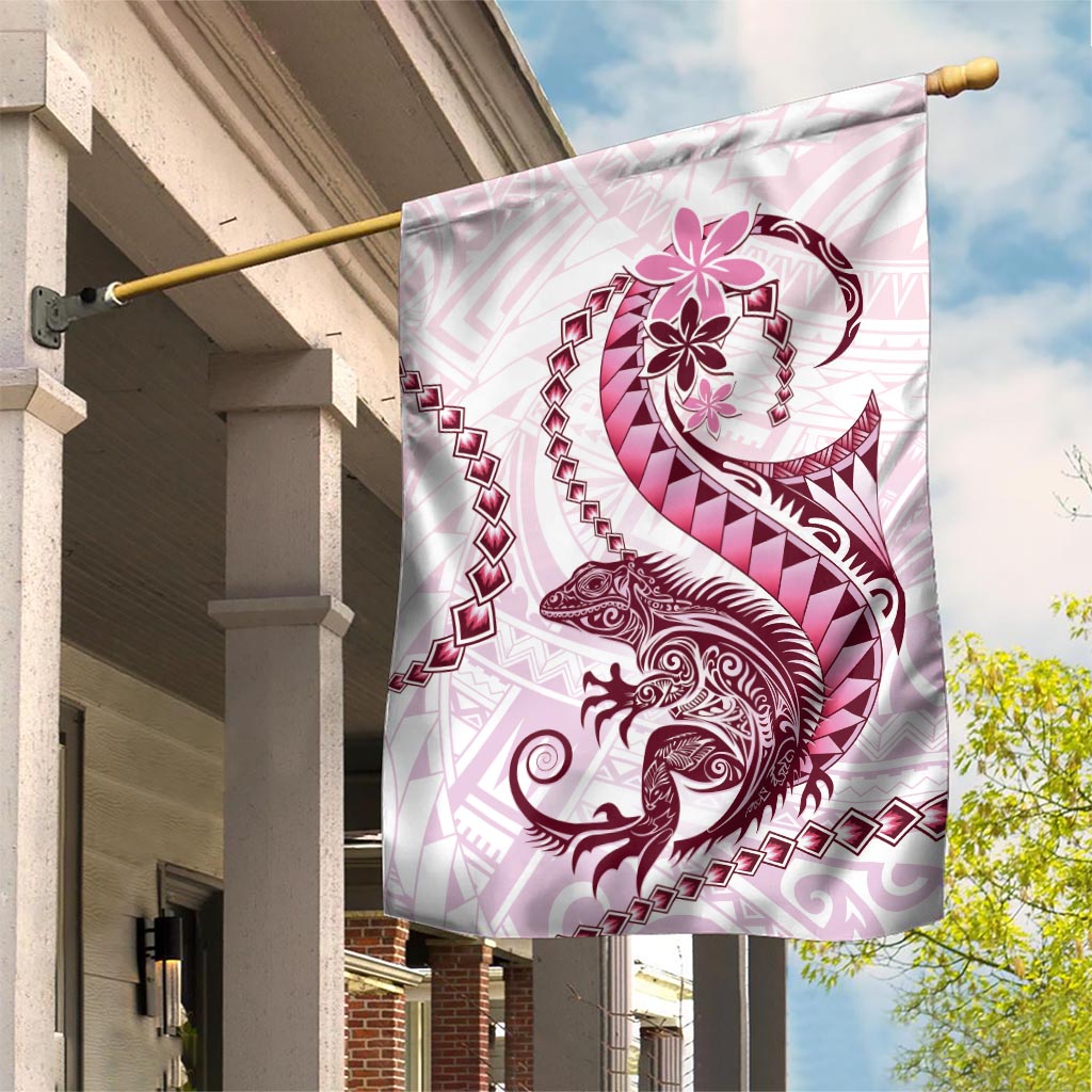 Pink Maori Tuatara Garden Flag Luxury Pastel Pattern LT01 House Flag Pink - Polynesian Pride