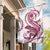 Pink Maori Tuatara Garden Flag Luxury Pastel Pattern