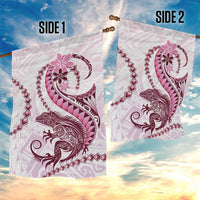 Pink Maori Tuatara Garden Flag Luxury Pastel Pattern LT01 - Polynesian Pride